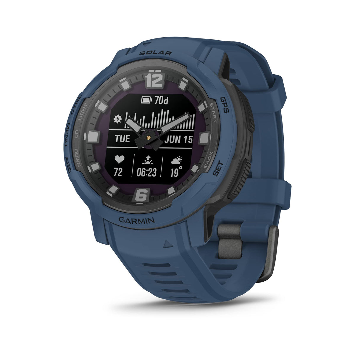 Garmin Instinct® Crossover Solar, Hybrid Smartwatch, 45mm, Graphite