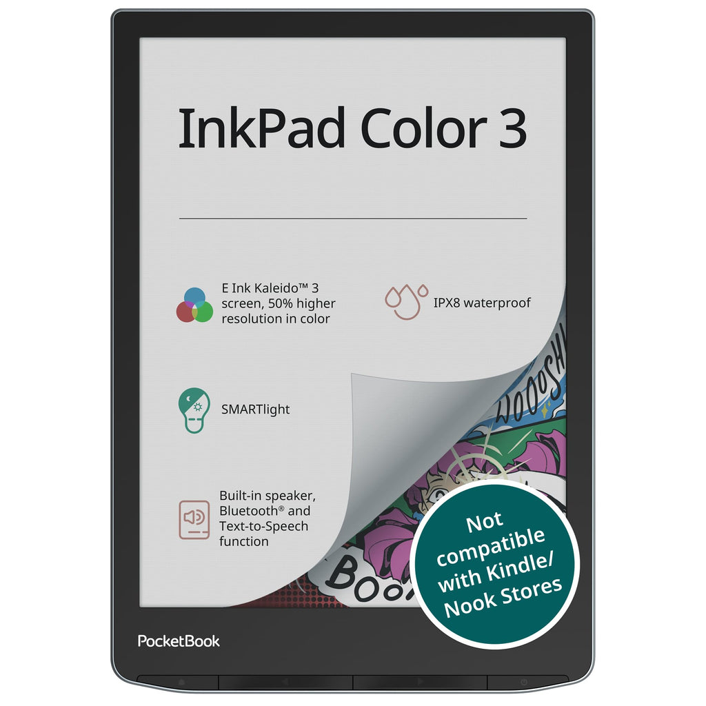 PocketBook Verse Pro Color | Super Thin and Compact 6" e-Reader | Color Screen E Ink Kaleido™ 3 – Eye-Safe and Glare-Free | Text-to-Speech & Bluetooth | Audiobooks | SMARTlight | IPX8 Waterproof