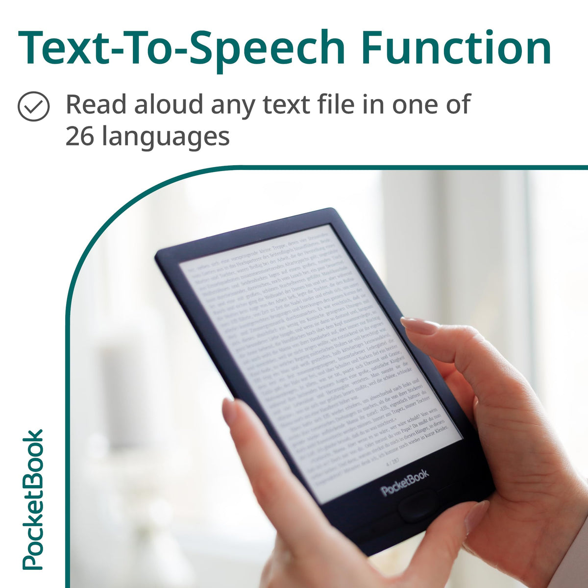 PocketBook Verse Pro E-Reader Waterproof | Eye-Friendly 6'' E-Ink Carta™ HD Touchscreen | Audio-Book & E-Book Reader | Text-to-Speech Function | SMARTlight | 16GB | WiFi & Bluetooth | Red