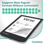PocketBook Verse E-Reader with Flip Cover | Eye-Friendly 6'' E-Ink Carta™ HD Touchscreen | Adjustable SMARTlight | Up to 1 Month of Battery Life| E-Book Reader in Bright Blue