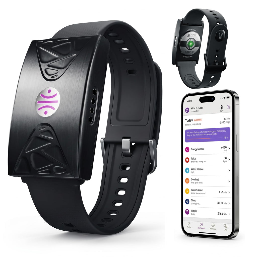 HEALBE Fitness Tracker - Auto Calorie, Hydration, Stress & Sleep Monitor