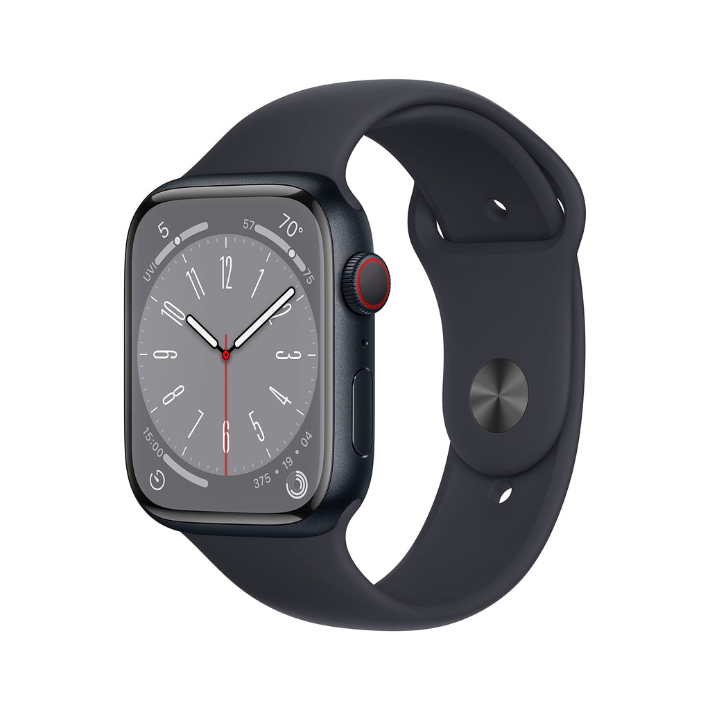 Apple Watch Series 8 [GPS, 41mm] - Midnight Aluminum Case with Midnight Sport Band, M/L (Renewed)