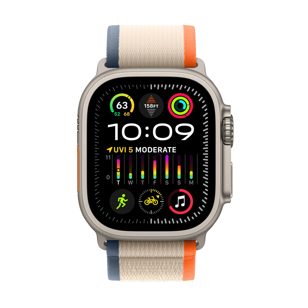 Apple Watch Ultra 2 [GPS + Cellular 49mm] Smartwatch with Rugged Titanium Case & Orange/Beige Trail Loop M/L. Fitness Tracker, Precision GPS, Action Button, Extra-Long Battery Life