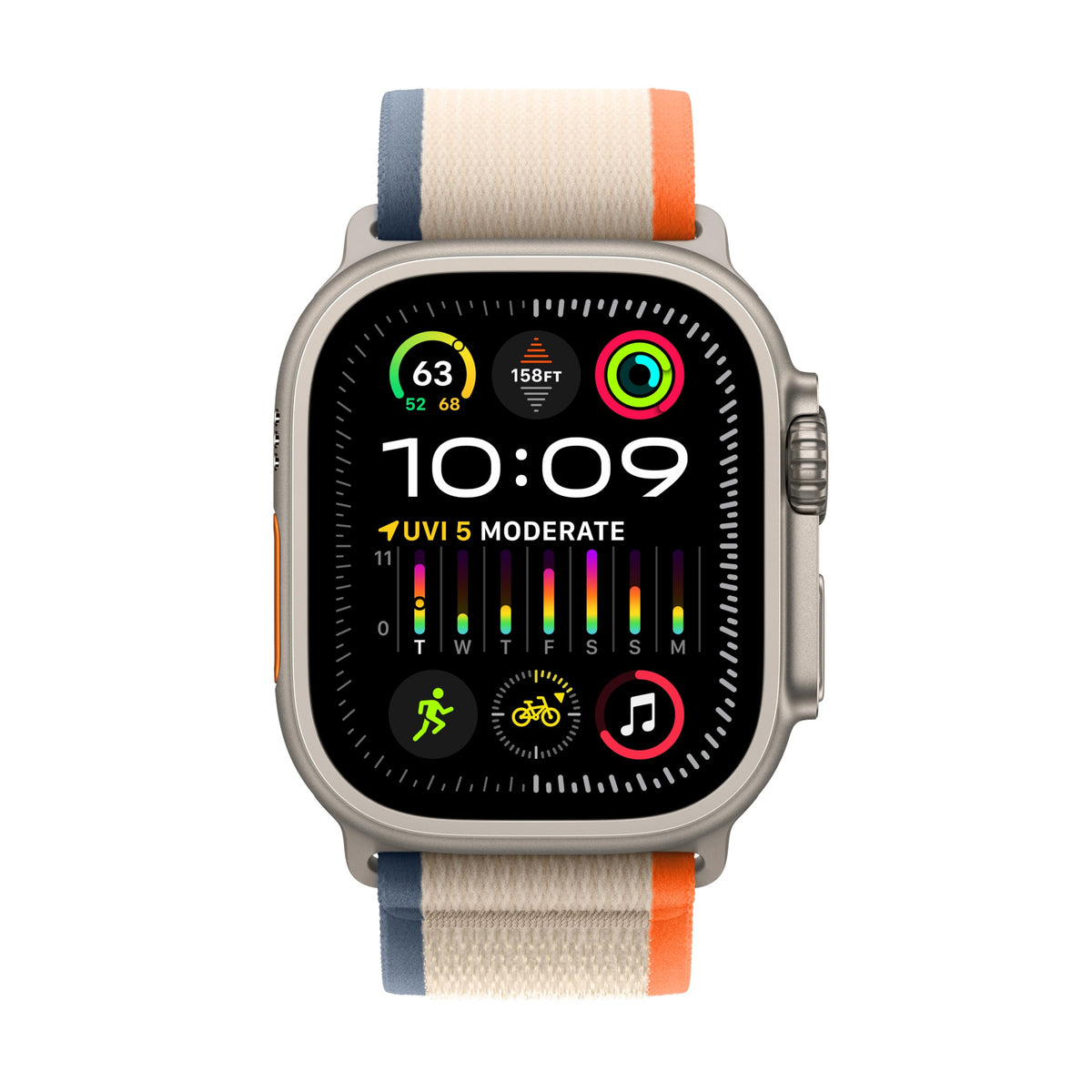 Apple Watch Ultra 2 [GPS + Cellular 49mm] Smartwatch with Rugged Titanium Case & Orange/Beige Trail Loop M/L. Fitness Tracker, Precision GPS, Action Button, Extra-Long Battery Life