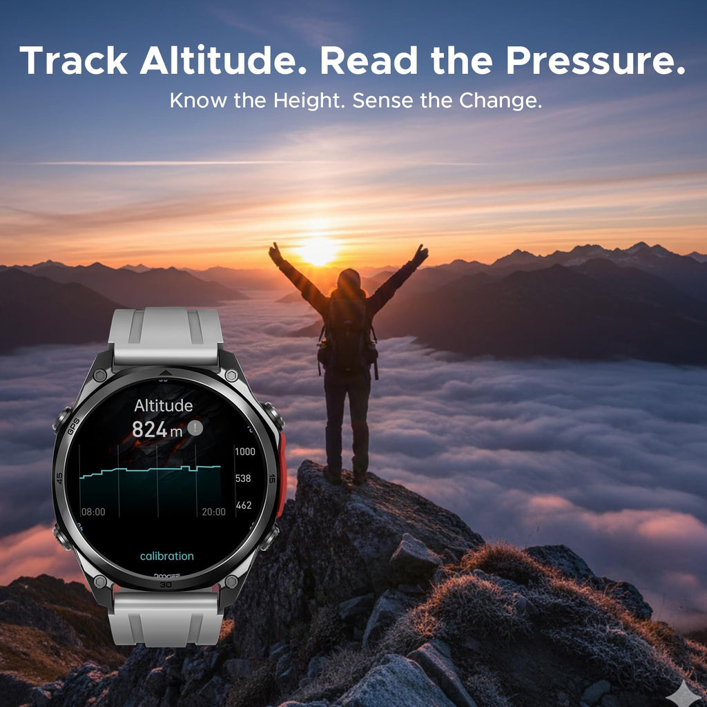 Anywise W1Pro Smart Watch for men, 5ATM Dual-Band GPS Offline Map