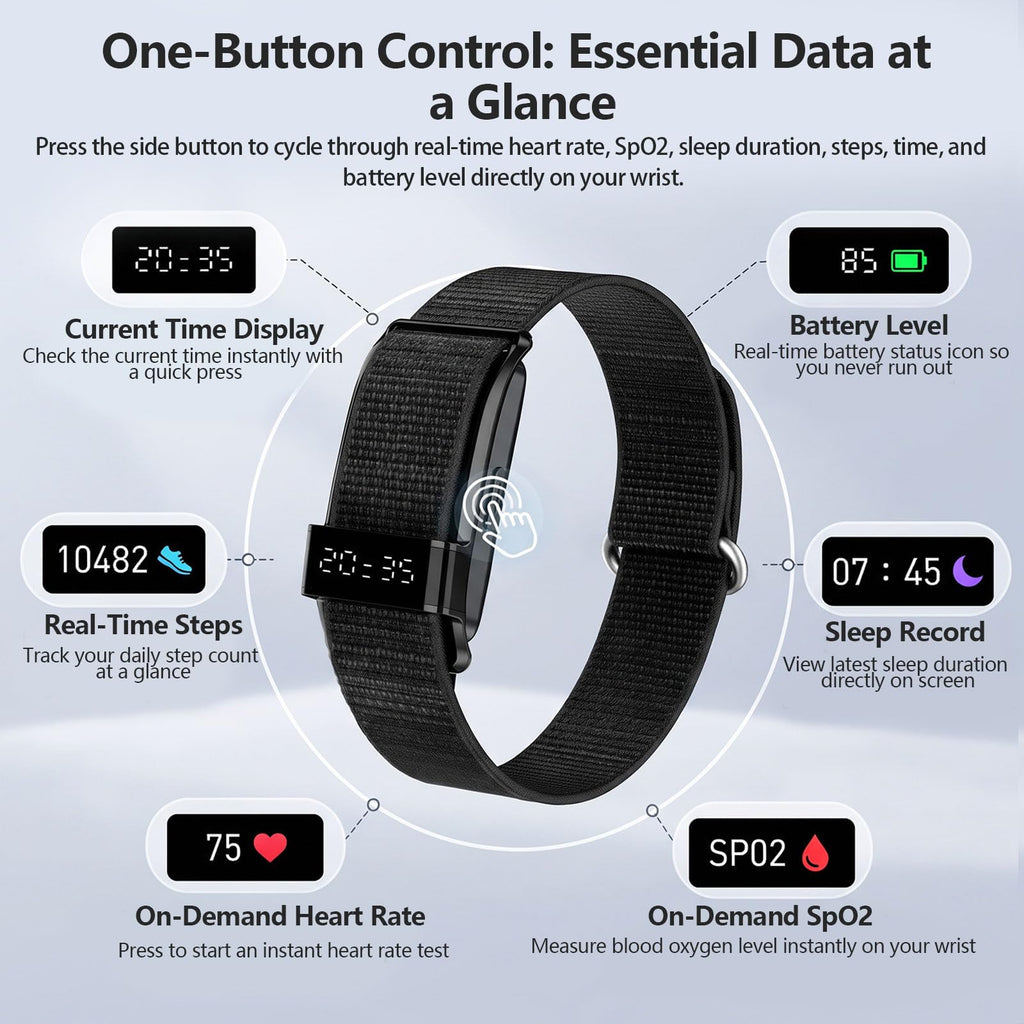 EnergyPort Smart Fitness Tracker for Men, Bracelet Band with Display Screen, Heart Rate Blood Oxygen Monitor, 150+ Sport Modes, IP68 Waterproof Sleep Activity Monitor for Android iOS