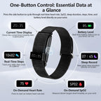 EnergyPort Smart Fitness Tracker for Men, Bracelet Band with Display Screen, Heart Rate Blood Oxygen Monitor, 150+ Sport Modes, IP68 Waterproof Sleep Activity Monitor for Android iOS