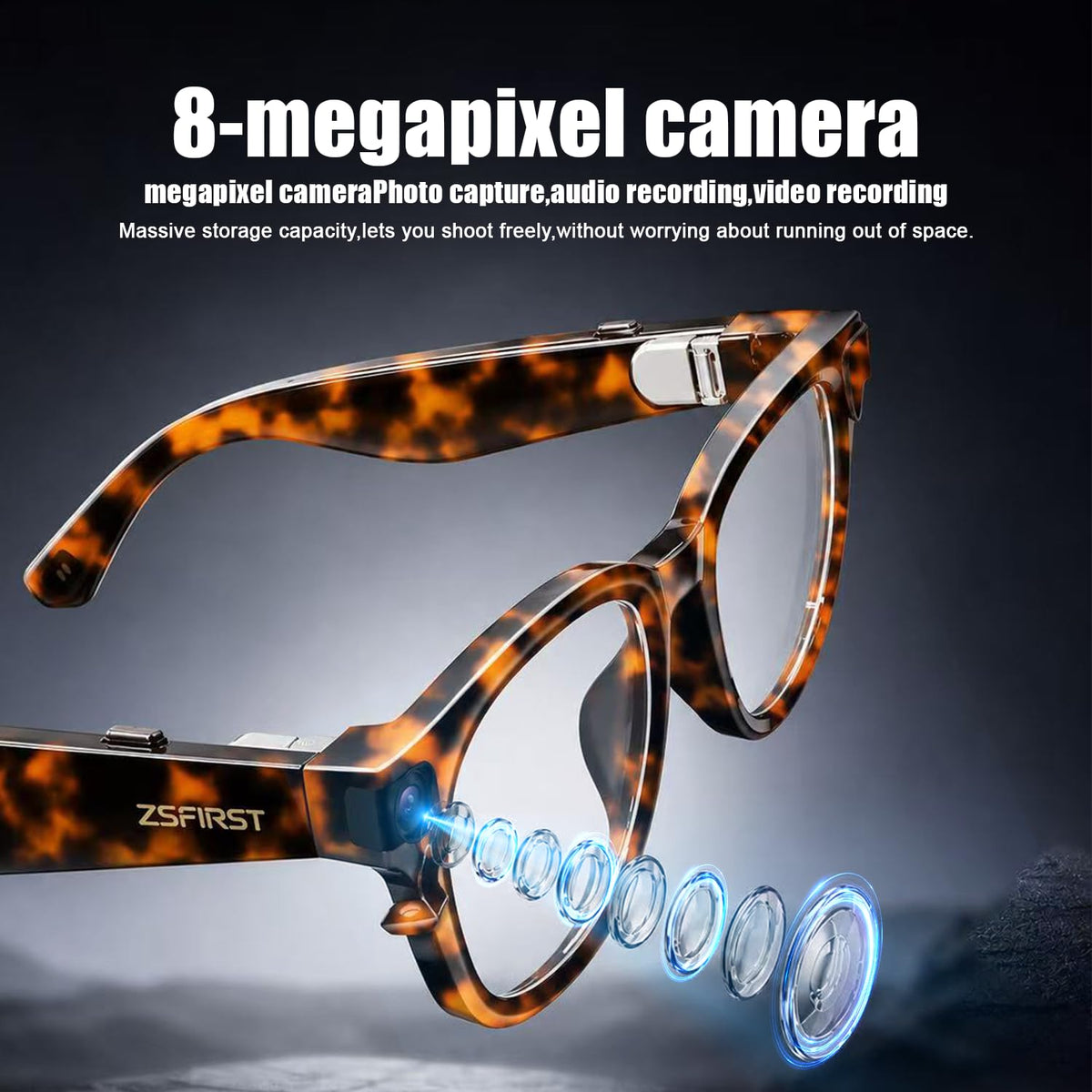 AI Glasses with Camera, 4K Video, Real-Time Translation, AI Assistant