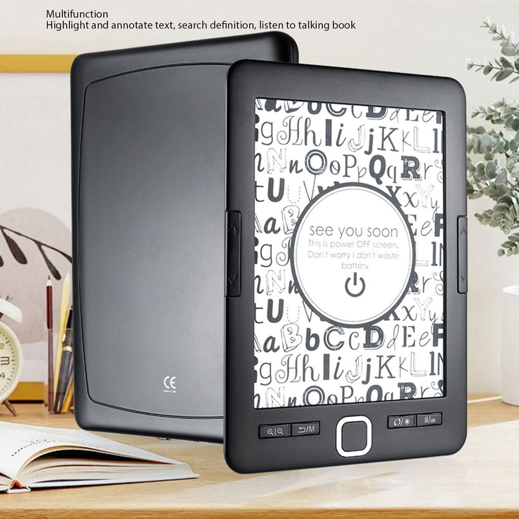 BK6033 Electric Book Reader with 6 Inch Ink Screen, Adjustable Brightness & 8GB Storage, Portable Digital E - Reader for Commuting, Travel, and Home Reading
