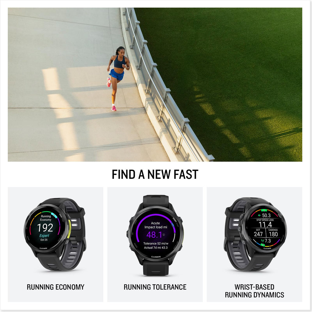 Garmin Forerunner® 970, 47mm, Carbon Gray DLC Titanium, Black/Whitestone