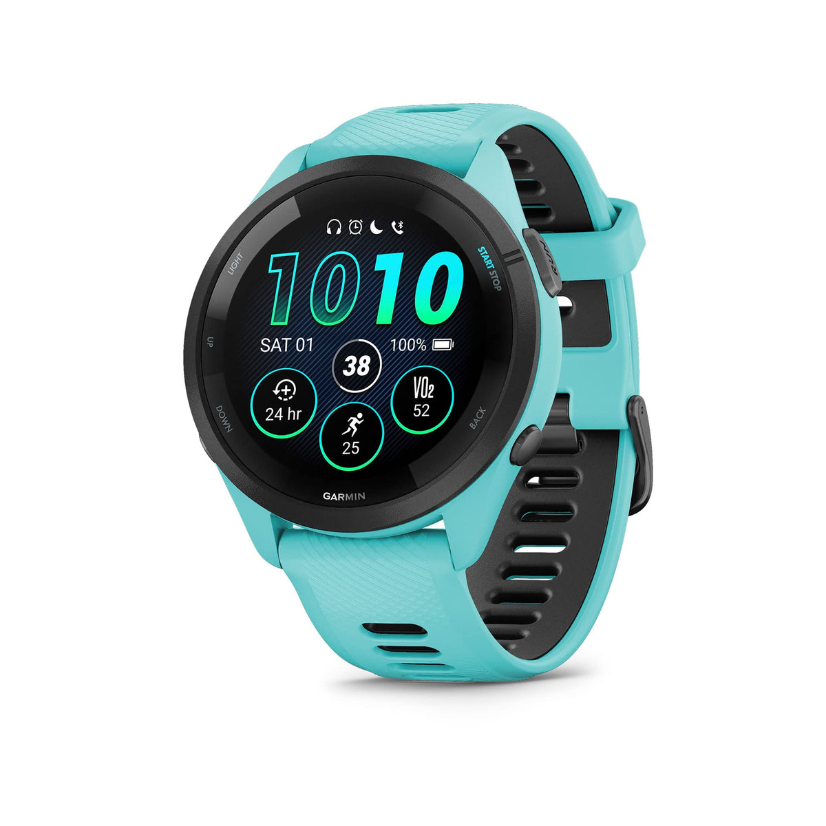 Garmin Forerunner® 265, Running Smartwatch, 46mm, Black/Powder Gray