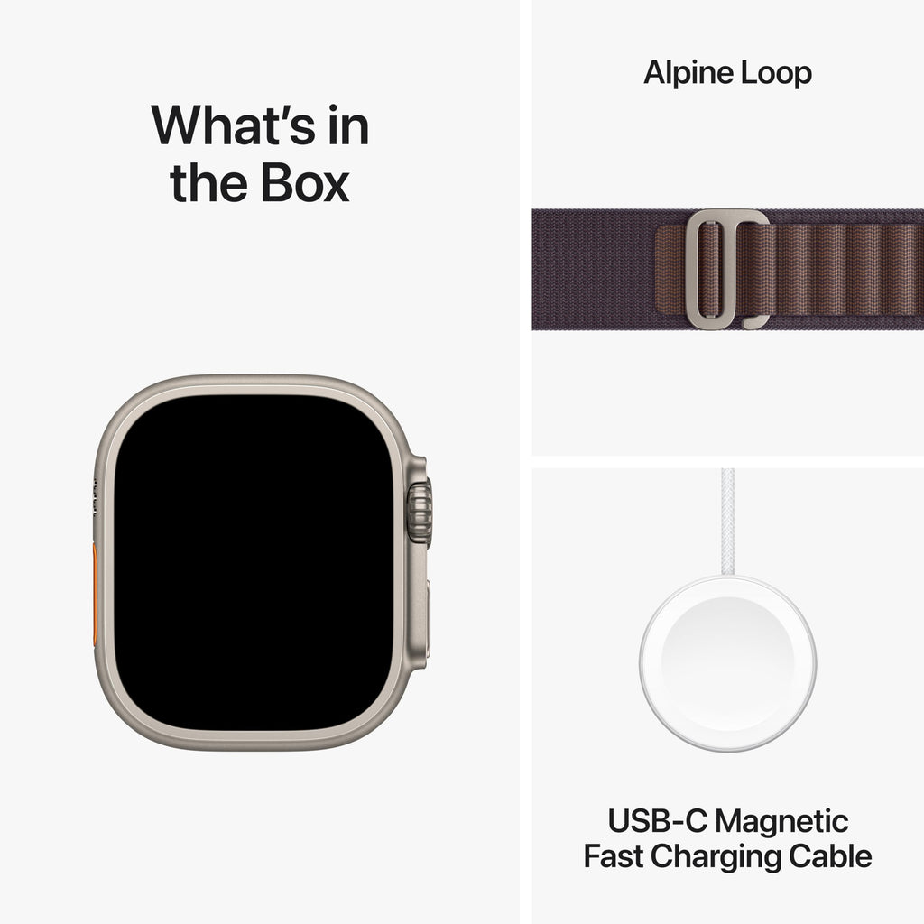 Apple Watch Ultra 2 [GPS + Cellular 49mm] Smartwatch with Rugged Titanium Case & Indigo Alpine Loop Large. Fitness Tracker, Precision GPS, Action Button, Extra-Long Battery Life