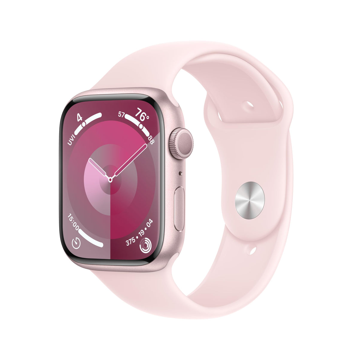 Apple Watch Series 9 [GPS , 45mm] - Starlight Aluminum Case with Starlight Sport Band, M/L (Renewed)