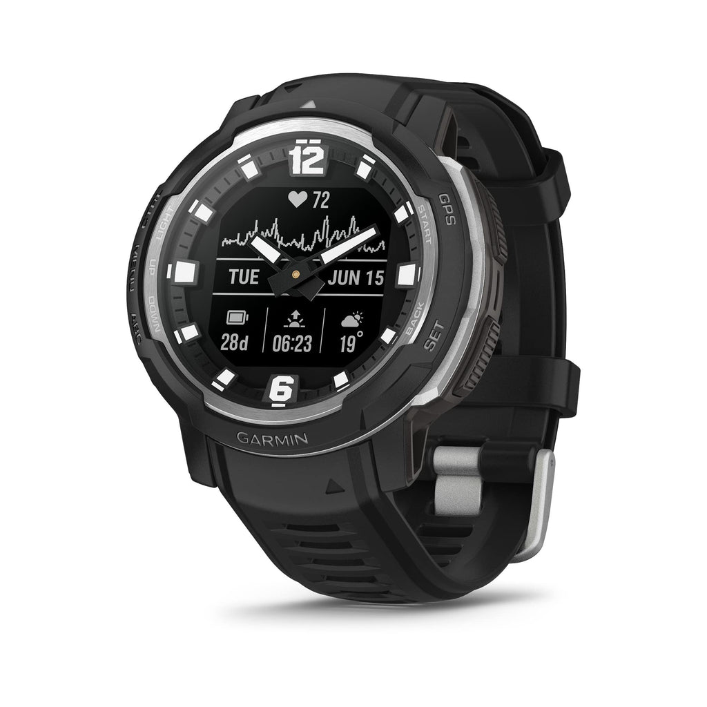 Garmin Instinct® Crossover Solar, Hybrid Smartwatch, 45mm, Graphite