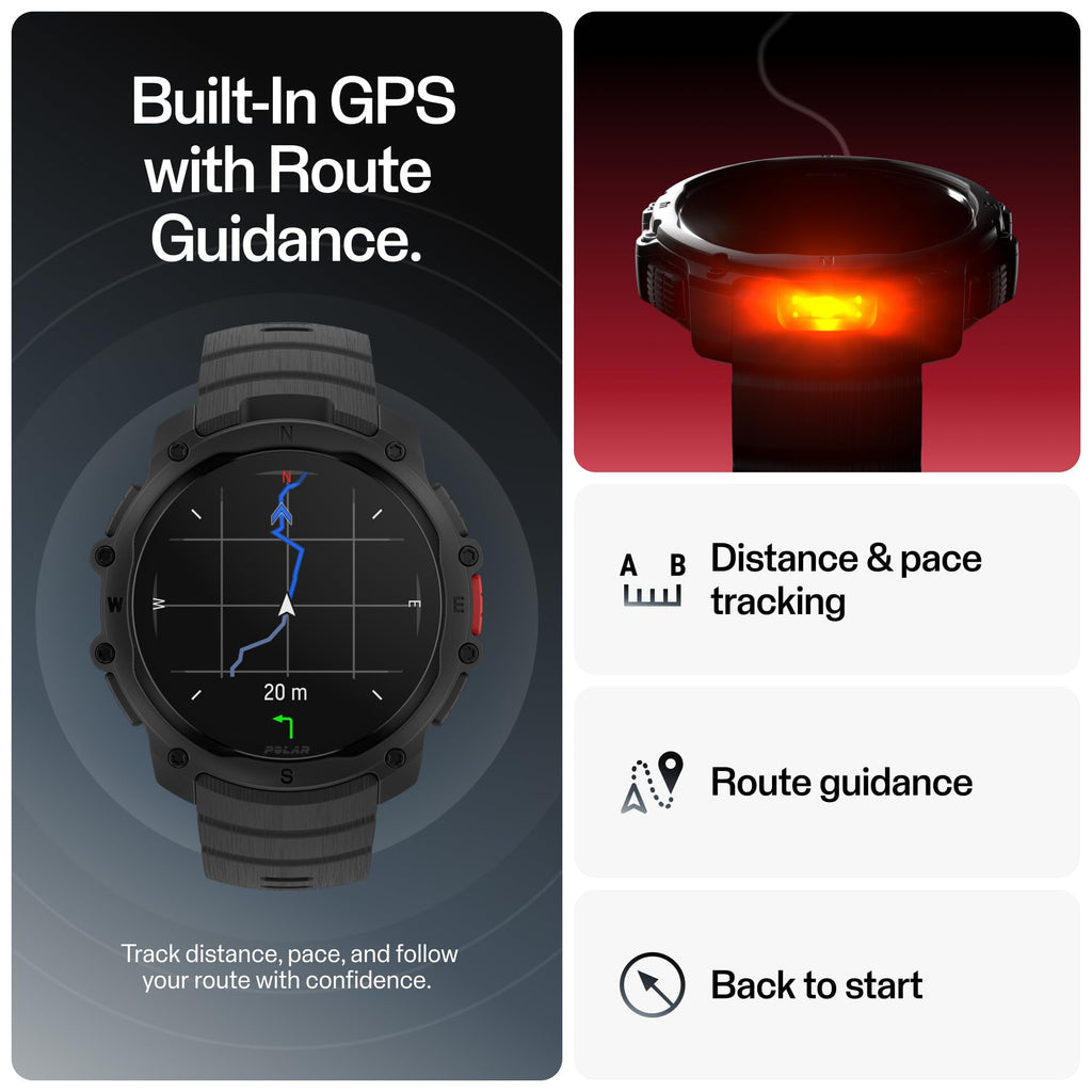 Polar Street X – GPS Running Sports Watch – Rugged Waterproof – 170+ Sport Profiles – 10 Day Battery – AMOLED Display – Wrist Based Heart Rate Monitor – Built-in Flashlight