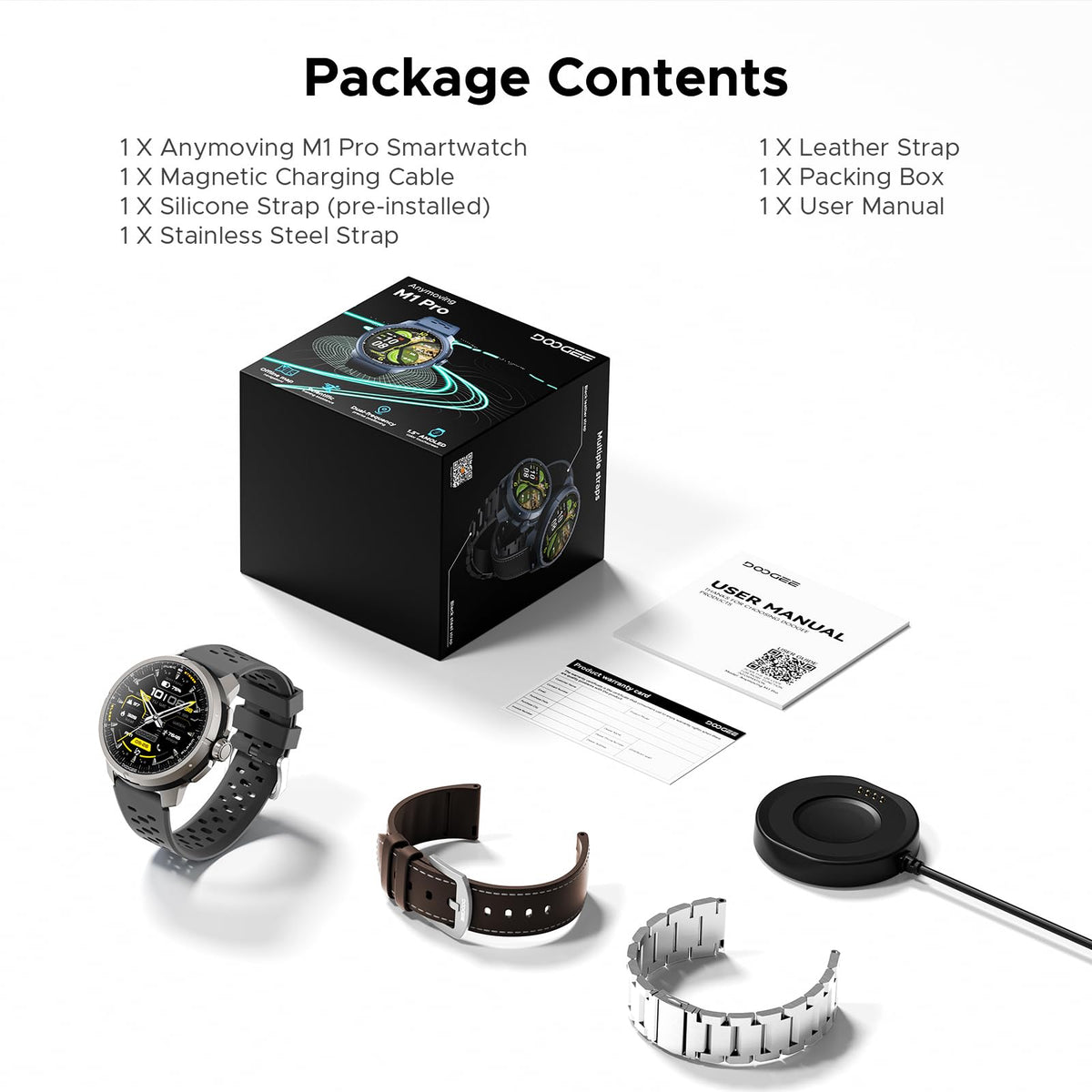 ANYMOVINGM1 PRO Smart Watch,Dual-Band GPS&GPX Offline Navigation
