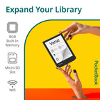 PocketBook Verse E-Reader with Flip Cover | Eye-Friendly 6'' E-Ink Carta™ HD Touchscreen | Adjustable SMARTlight | Up to 1 Month of Battery Life| E-Book Reader in Bright Blue