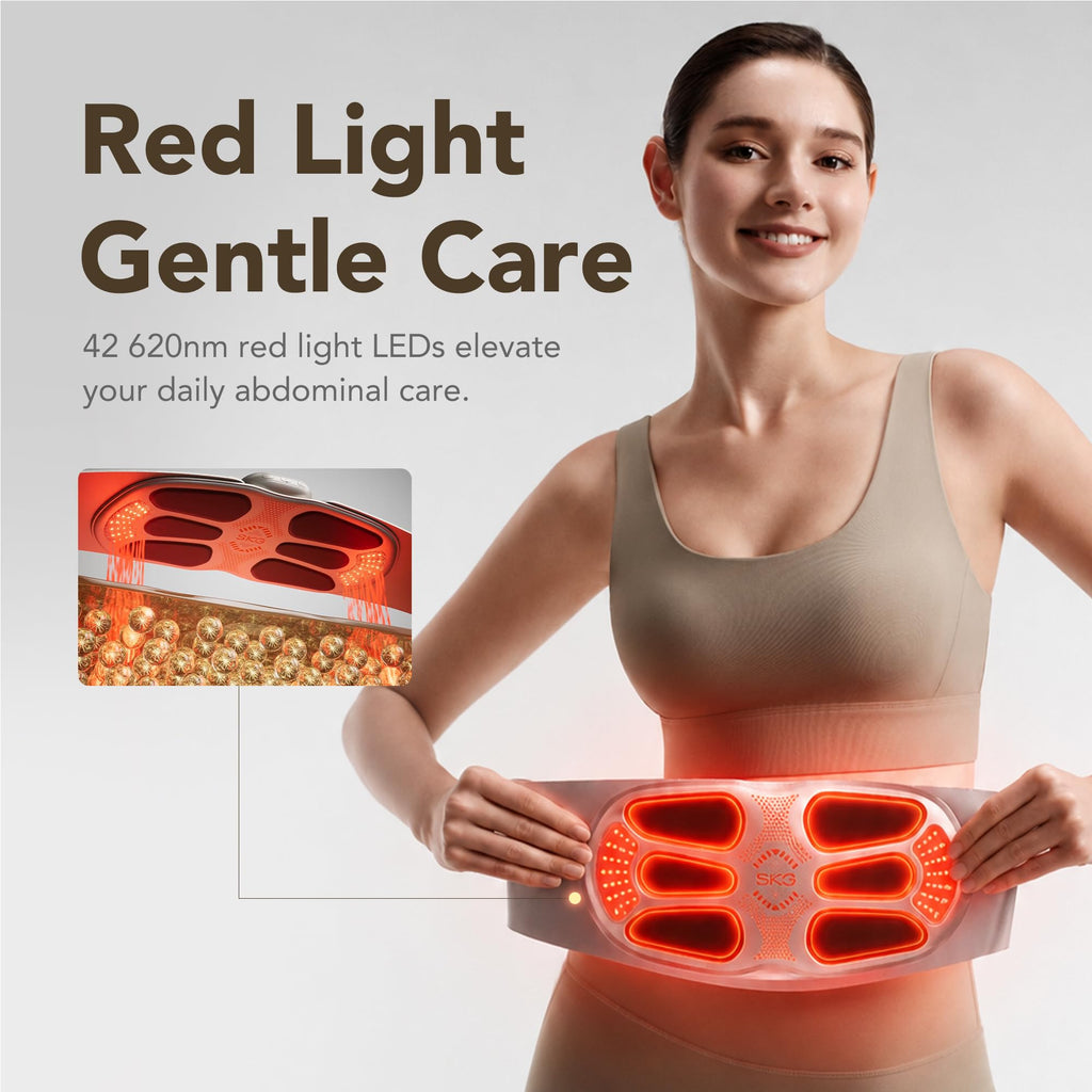 SKG QS500 FlexNova Dual-Action Abdominal Trainer Belt with Heat, Red Light