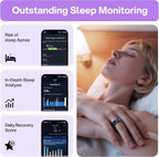 Smart Ring-Automatically Adjustable Wearable Ring for Men & Women, No App Subscription, Fitness Ring for Sleep Tracking - Fitness Tracker