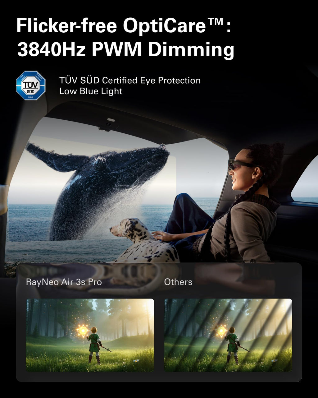 RayNeo Air 3s Pro AR/XR Glasses 201" 1200 Nits 120Hz HueView 2.0 Display