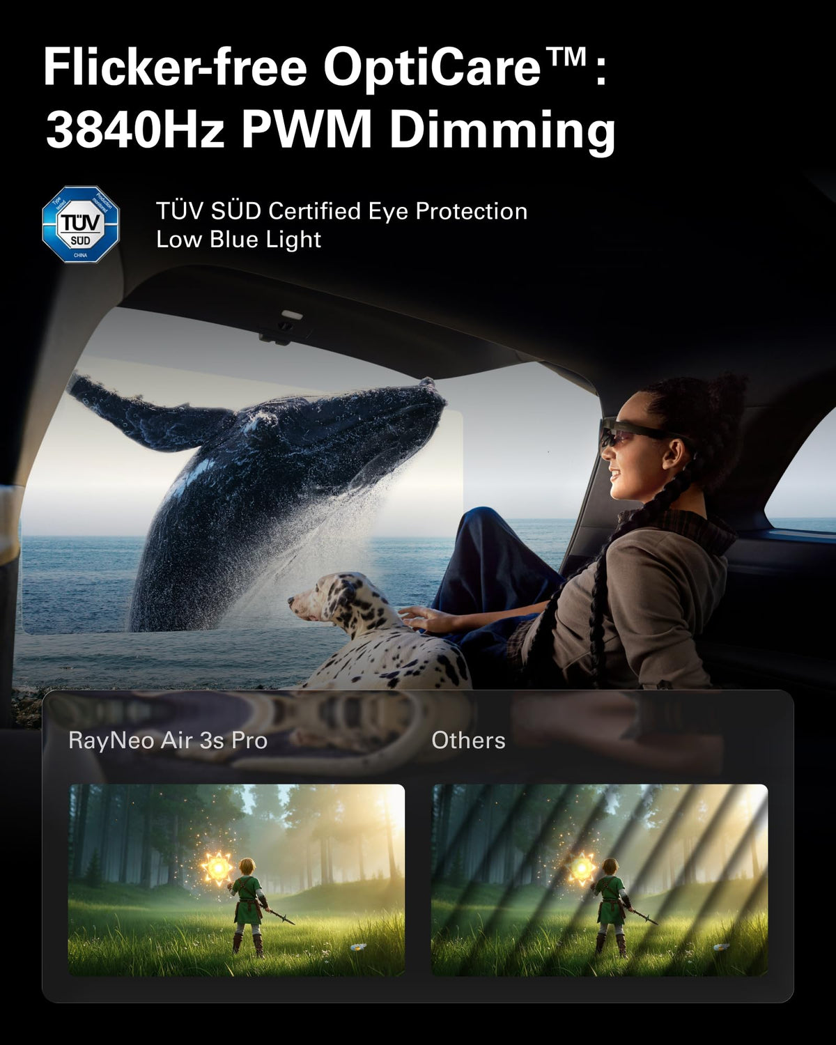 RayNeo Air 3s Pro AR/XR Glasses 201" 1200 Nits 120Hz HueView 2.0 Display
