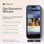 Apollo Neuro Wearable & 12-Month SmartVibes AI Membership - Sleep Aid & Stress Relief Device (Glacier)