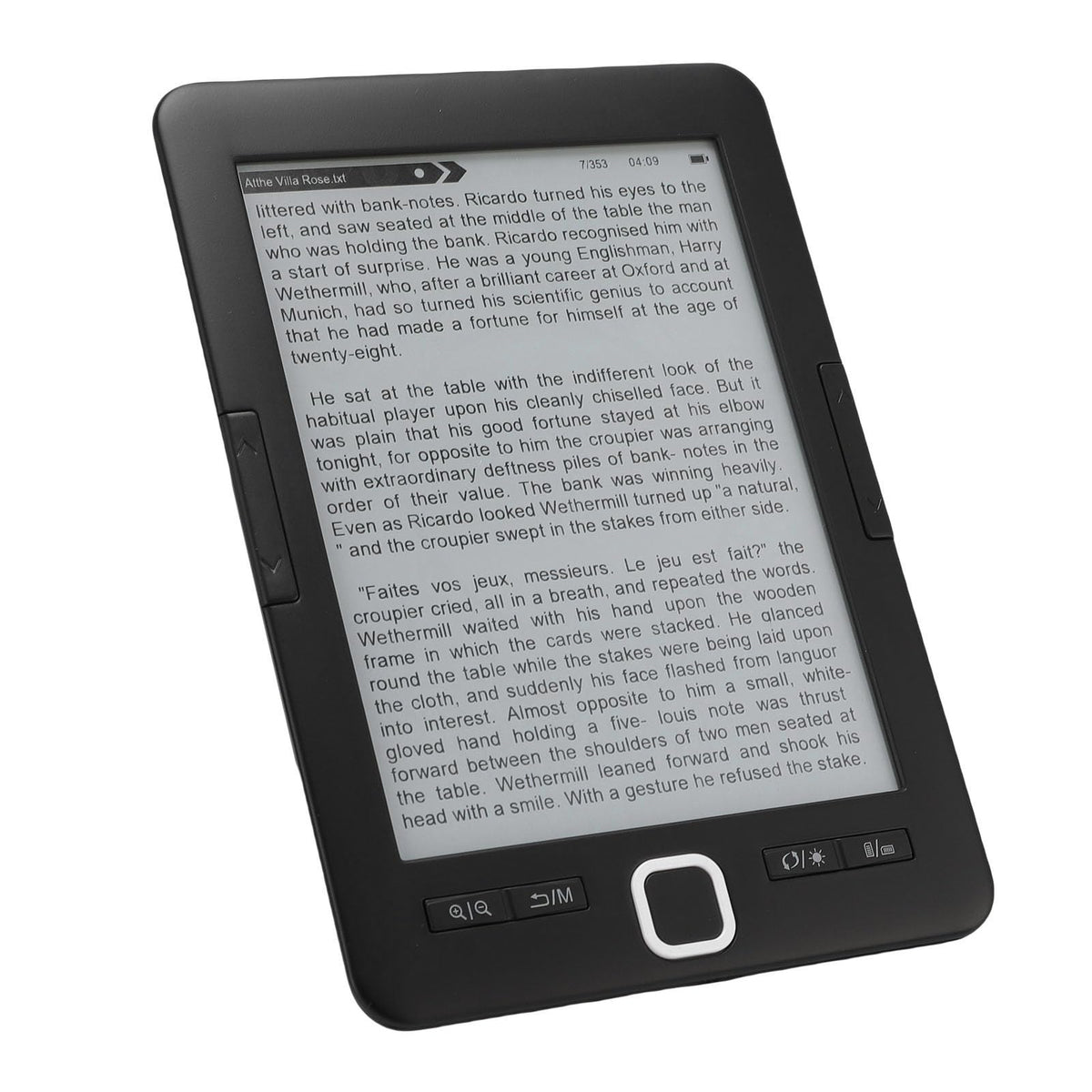 Bewinner Portable Ebook Reader 6 Inch Ink Screen, 8GB Memory 128MB Supports PDF EPUB MOBI, Customizable Font Size & Brightness, Builtin Audiobook & Annotation Function, Up to