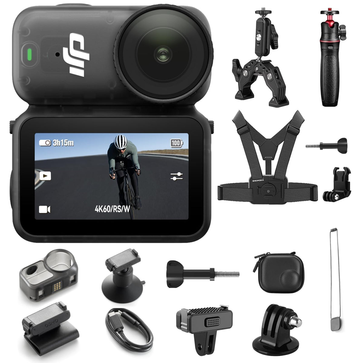 DJI Osmo Nano Standard Combo (128GB), 4K Wearable Camera, 1/1.3″ Sensor
