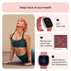 Google Fitbit Versa 4 Fitness Smartwatch - Pink Sand/Copper Rose