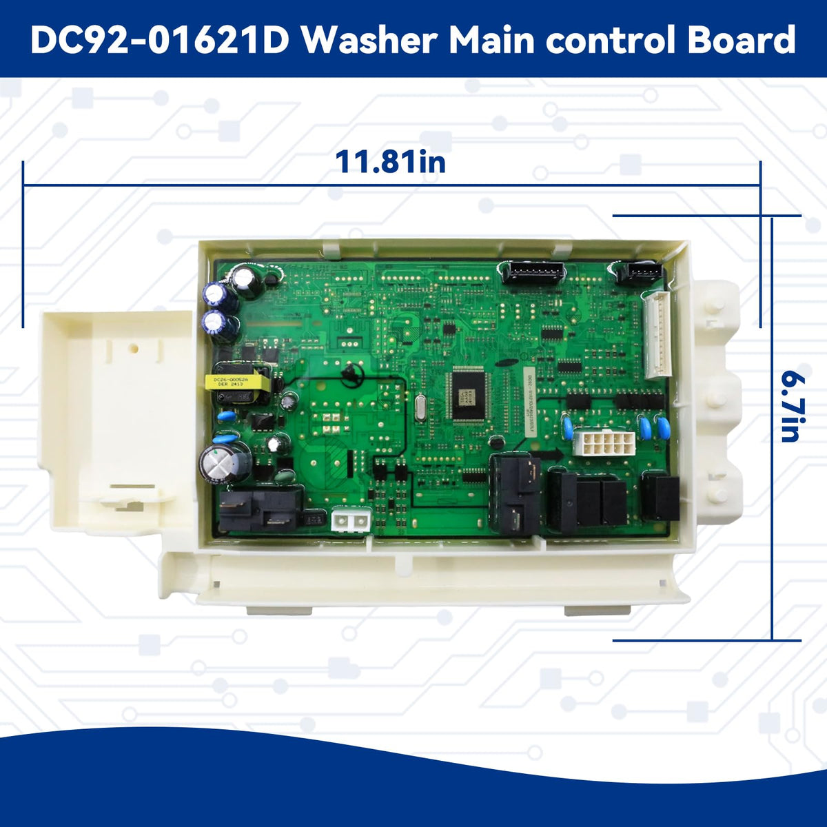 DC92-01621D Washer Control Board for Samsung WF42H5200AF/A2-00,WF42H5200AW/A2-00 Models Washer Electronic Control Board, Replace Number PD00038551,3996762,AP5810013,PS9605964,EAP9605964