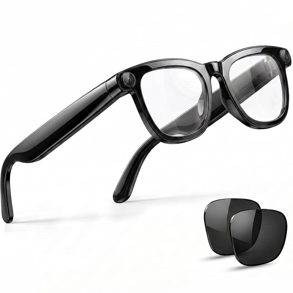 AI Smart Glasses, 8MP 4K POV Camera, EIS HD Video, Translation