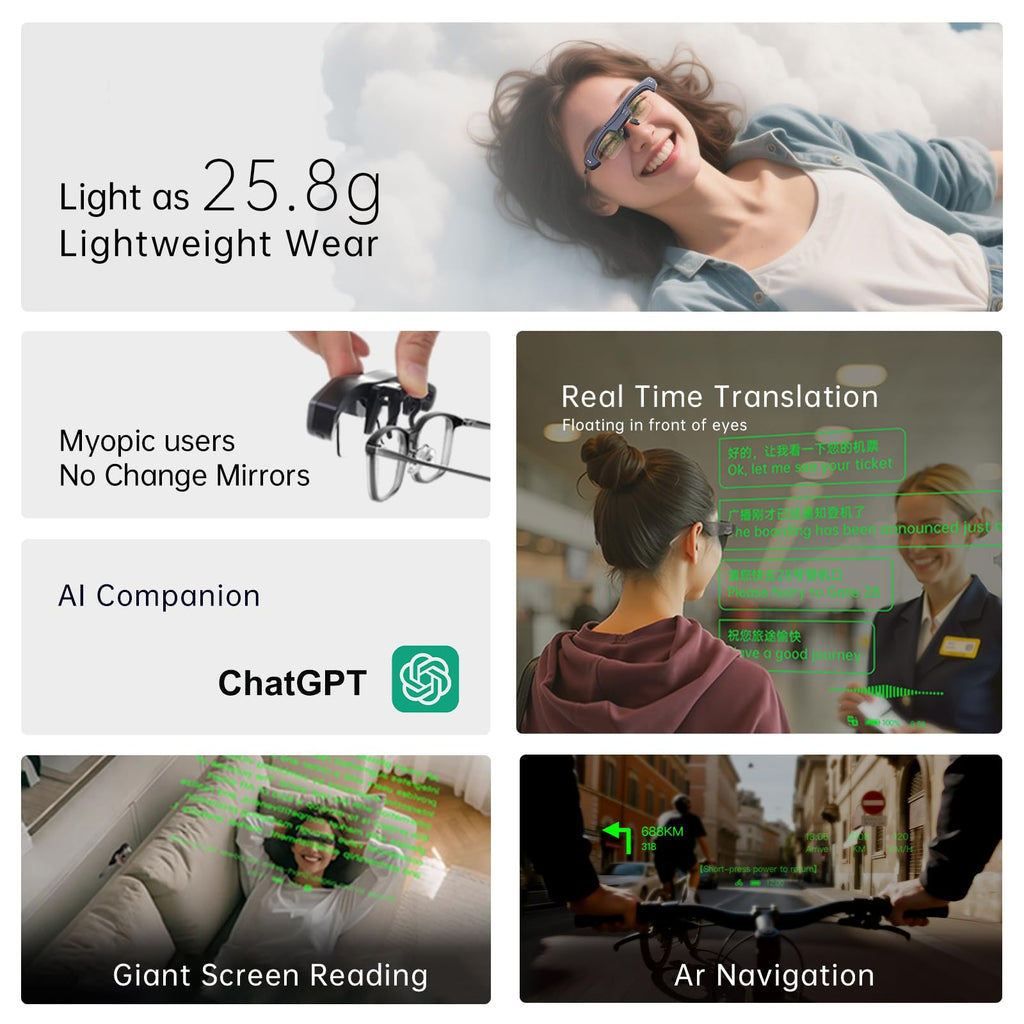MLVISION Ultra-Light AR Smart Glasses World's First Clip-On Micro-LED