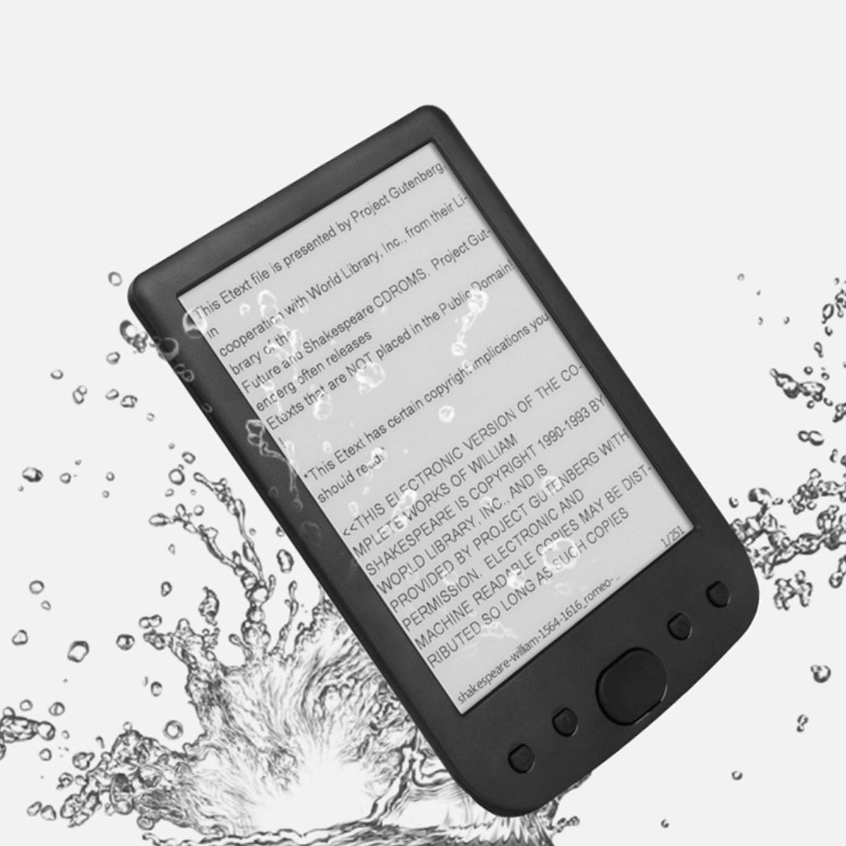 6in Electric Book Reader, Digital E Ink Screen, Portable Lightweight Ebook Reader with 8GB Memory, 2500mAh Battery, Comfortable Grip, Supports Multiple File Formats for Reading Ent