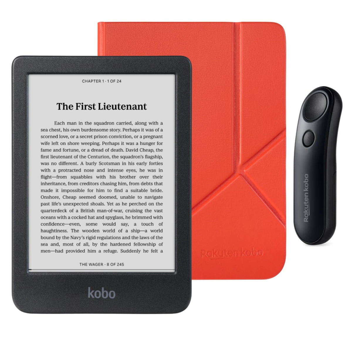 Kobo Clara BW eReader with Case & Black Remote Bundle