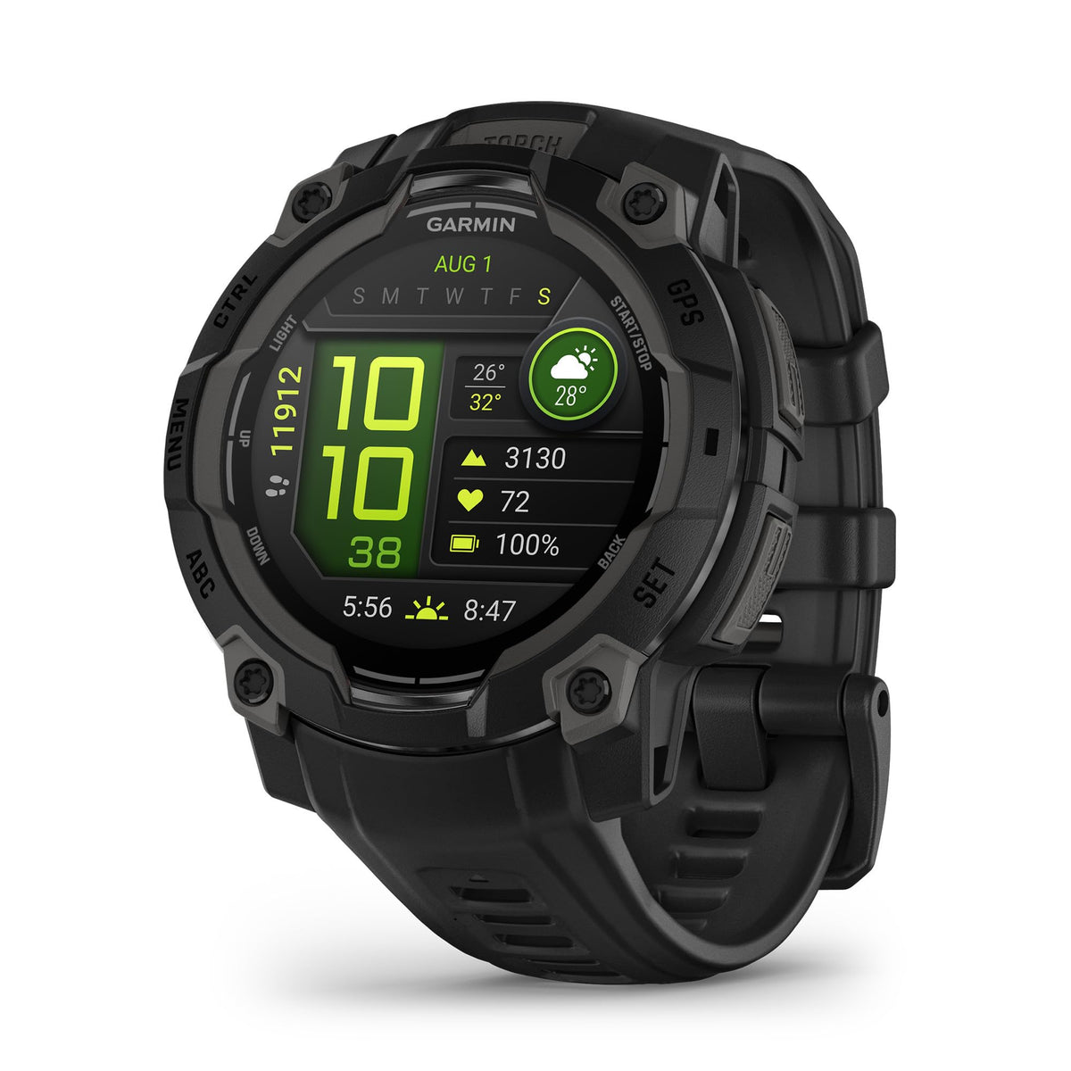 Garmin Instinct® 3 AMOLED, Rugged GPS Smartwatch, 45mm, Black