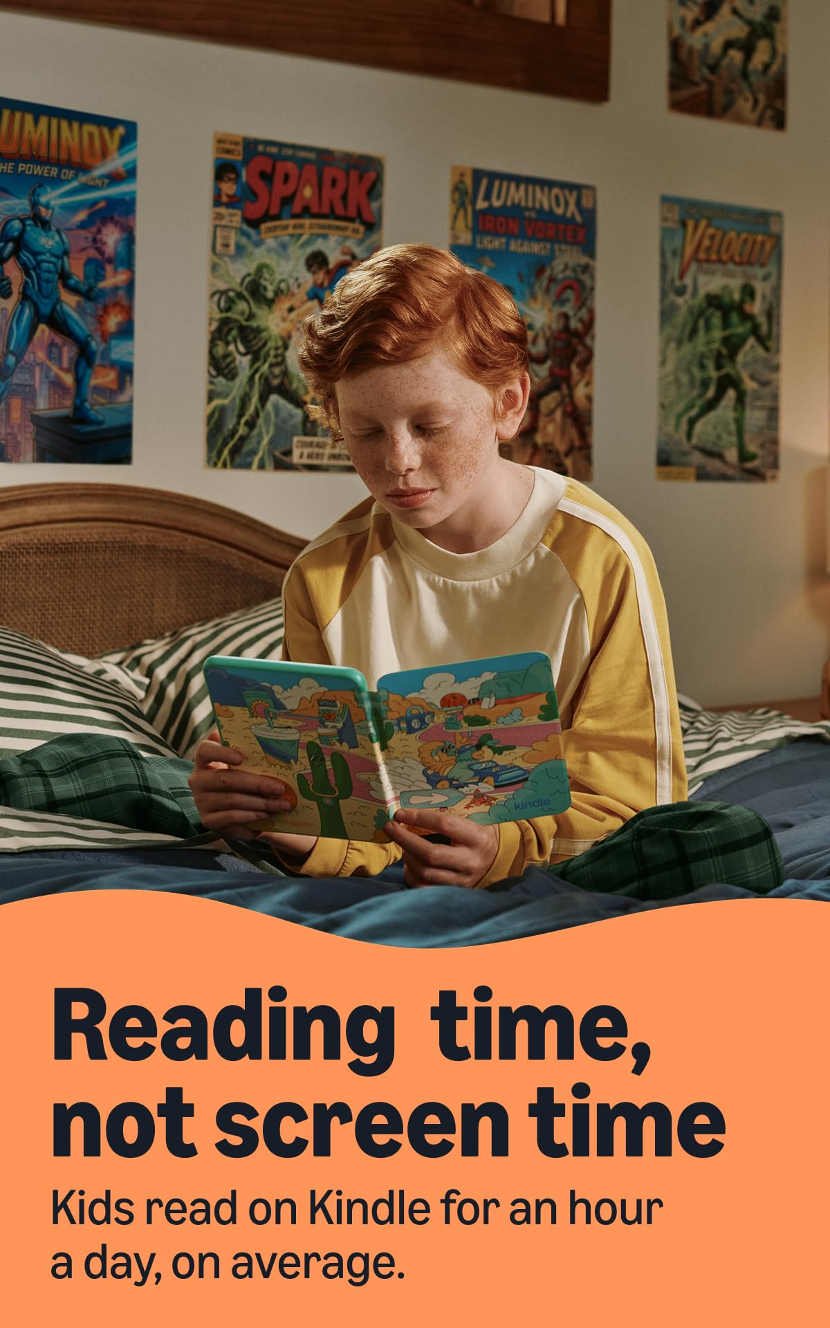 Amazon Kids Kindle Colorsoft 16GB (newest model), Thinner and lighter, 7" color display, Weeks of battery, Includes 1 year of books and Desert Dash cover