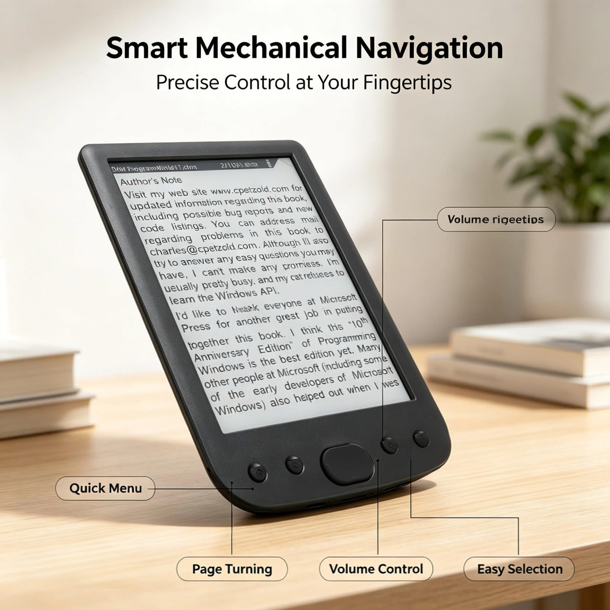 EBTOOLS 6 Inch E Reader, Large Touch Screen with 800x600 High Resolution, Adjustable Font Sizes, Text Highlighting, Paper Like Display, Supports PDF EPUB MOBI, Long Battery Life (8G)