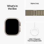 Apple Watch Ultra 2 [GPS + Cellular 49mm] Smartwatch with Rugged Titanium Case & Olive Alpine Loop Large. Fitness Tracker, Precision GPS, Action Button, Extra-Long Battery Life