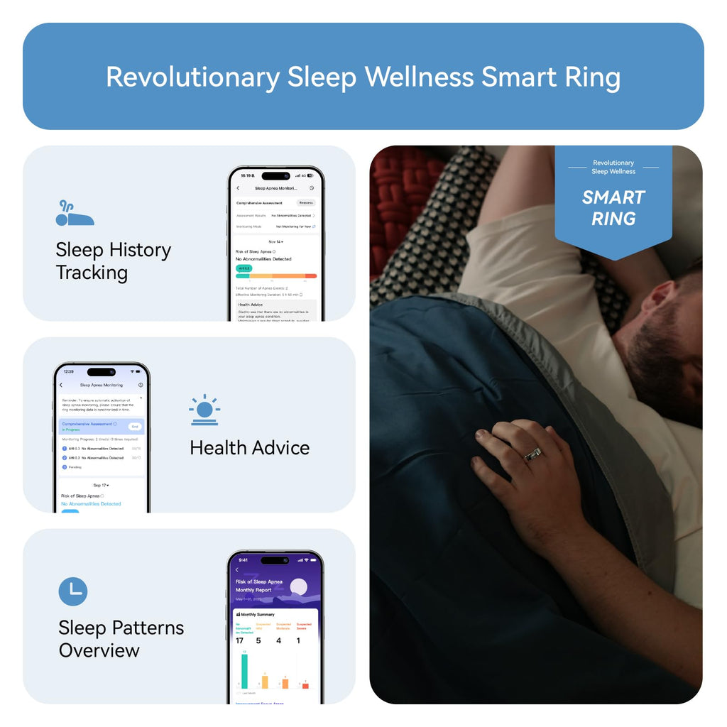 RingConn Gen 2 Smart Ring - Sleep Apnea Monitoring(Gold, Size 8)