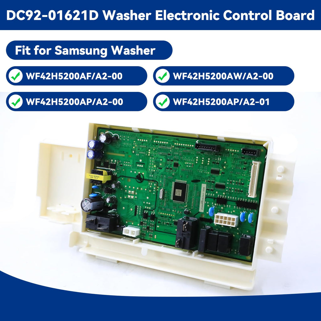 DC92-01621D Washer Control Board for Samsung WF42H5200AF/A2-00,WF42H5200AW/A2-00 Models Washer Electronic Control Board, Replace Number PD00038551,3996762,AP5810013,PS9605964,EAP9605964