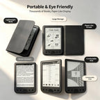 EBTOOLS 6 Inch E Reader, Large Touch Screen with 800x600 High Resolution, Adjustable Font Sizes, Text Highlighting, Paper Like Display, Supports PDF EPUB MOBI, Long Battery Life (8G)