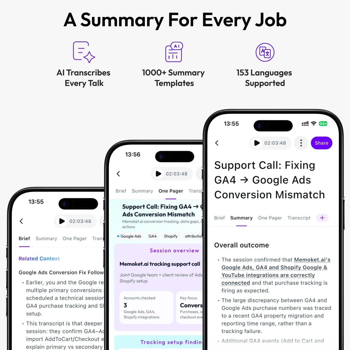 Gem Wearable AI Voice Recorder, Transcribe & Summarize, Wristband