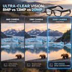 AI Smart Glasses with Camera, 20MP Photos, POV Video & Open-Ear Audio