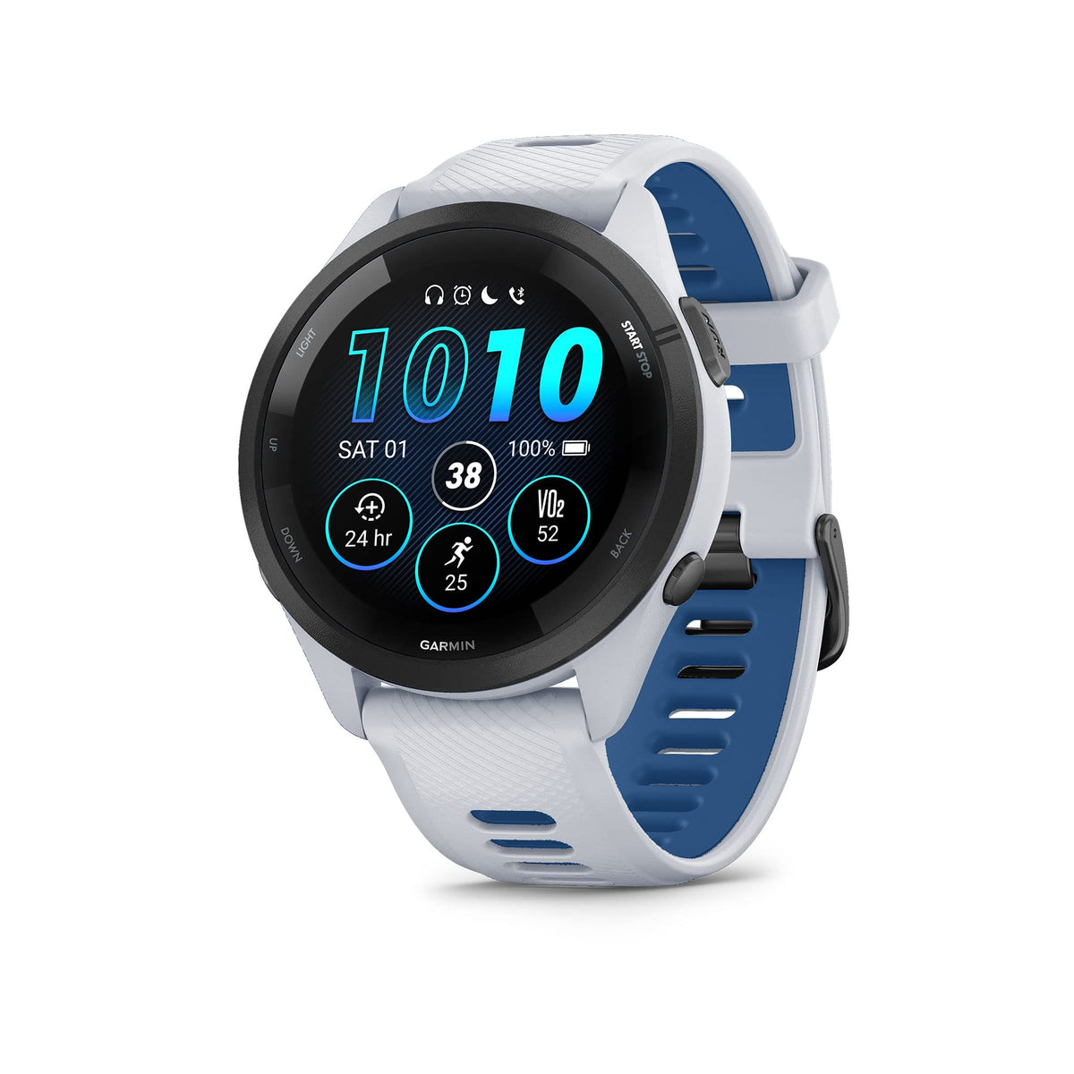 Garmin Forerunner® 265, Running Smartwatch, 46mm, Black/Powder Gray