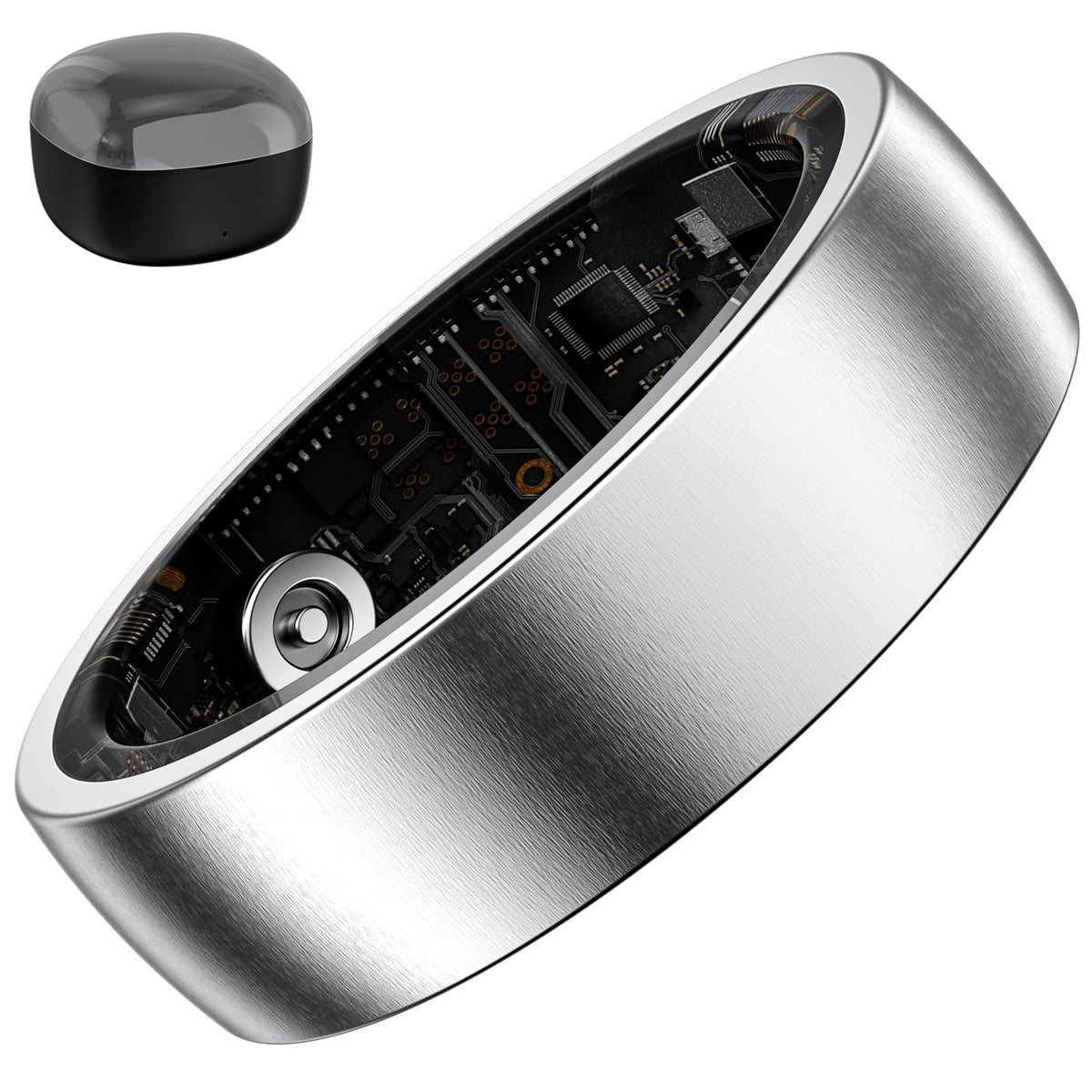 Smart Ring for Women Men, Activity Tracker, SpO2, Heart Rate Monitor, Sleep Monitoring, IP68 Waterproof Fitness Ring for iOS & Android (Silver 13)