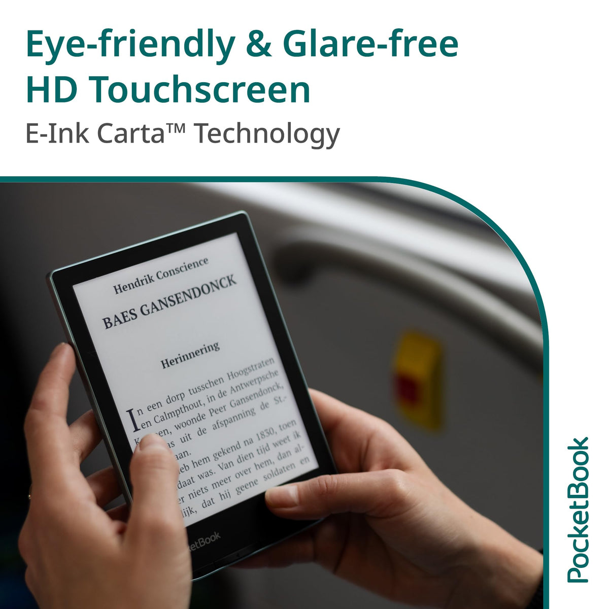 PocketBook Verse E-Reader | Eye-Friendly 6'' E-Ink Carta™ HD Touchscreen | Adjustable SMARTlight | Up to 1 Month of Battery Life | WiFi & Memory Card Slot | E-Book Reader in Bright Blue