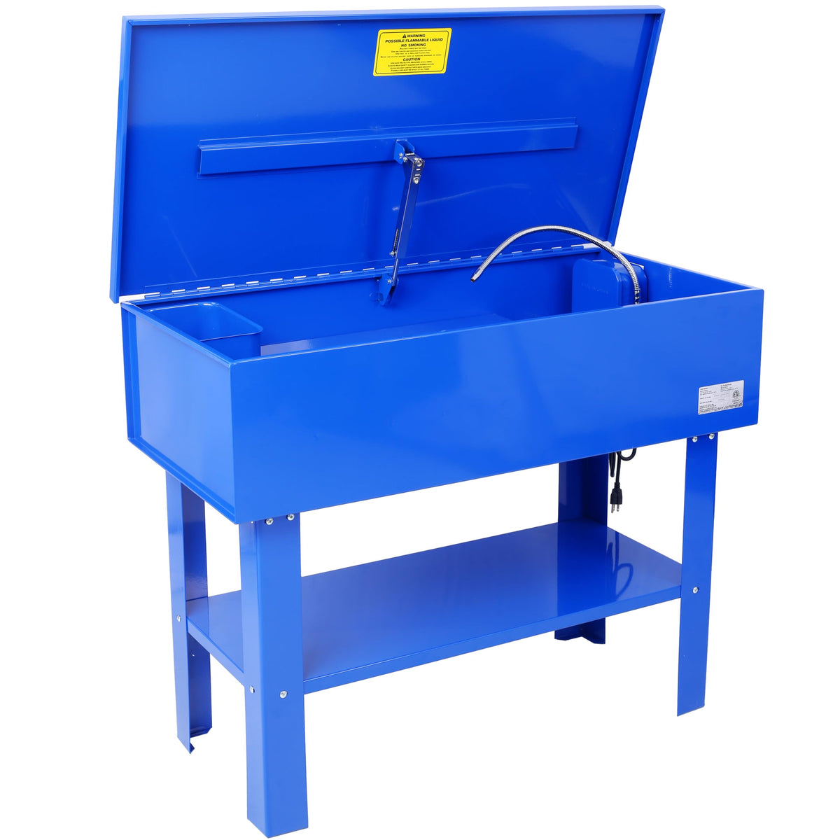 40 Gallon Parts Washer with 24 Gallon Solvent Capacity - Heavy Duty Steel Construction, 5 GPM Pump, Removable Shelf for Garage, Workshop
