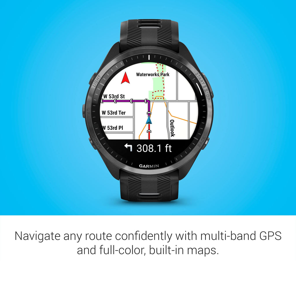 Garmin Forerunner® 965, Running Smartwatch, 47mm, Black/Powder Gray