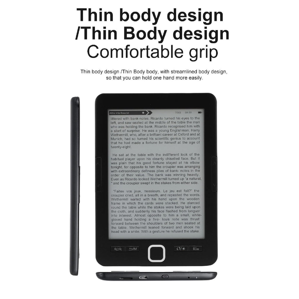 Luocute Portable Ebook Reader 6 Inch Ink Screen, 8GB Storage