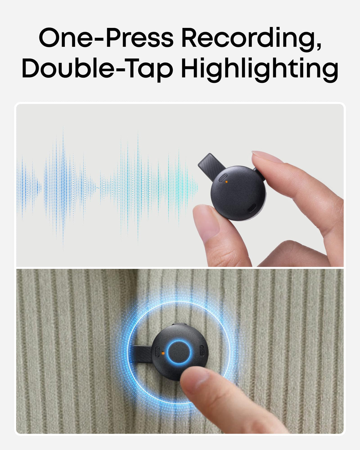 soundcore Work by Anker, Coin-Sized AI Voice Recorder, 8GB, MFi-Certified